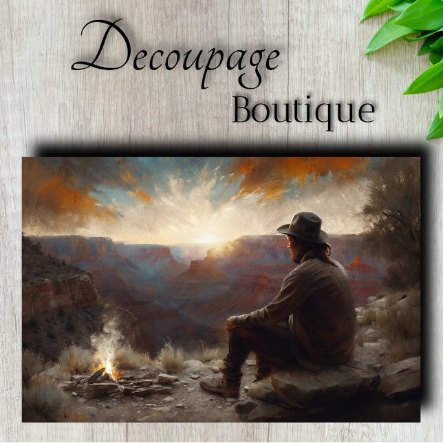 Canyon Sunset Cowboy Decoupage Tissue Paper (Canyon Sunset Cowboy Decoupage Tissue Paper)