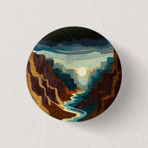 Canyon Sunset Landscape 3 Cm Round Badge