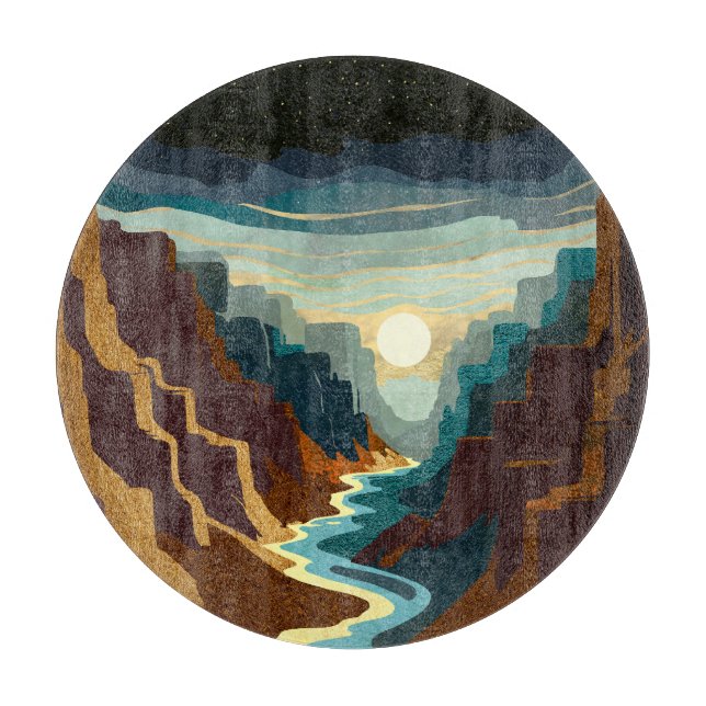 Canyon Sunset Landscape Cutting Board (Front)