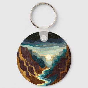 Canyon Sunset Landscape Key Ring