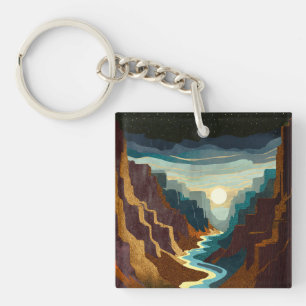 Canyon Sunset Landscape Key Ring