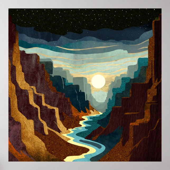Canyon Sunset Landscape Poster (Front)