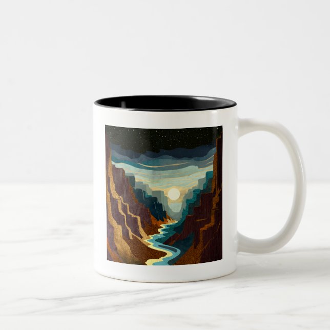 Canyon Sunset Landscape Two-Tone Coffee Mug (Right)