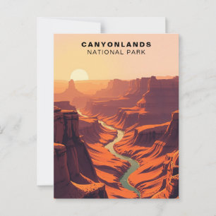 Canyonlands National Park Art USA Postcard