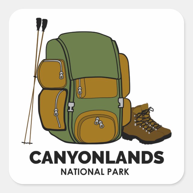 Canyonlands National Park Backpack Square Sticker (Front)