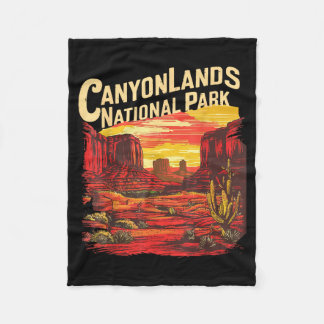 Canyonlands national park hiking souvenir fleece blanket