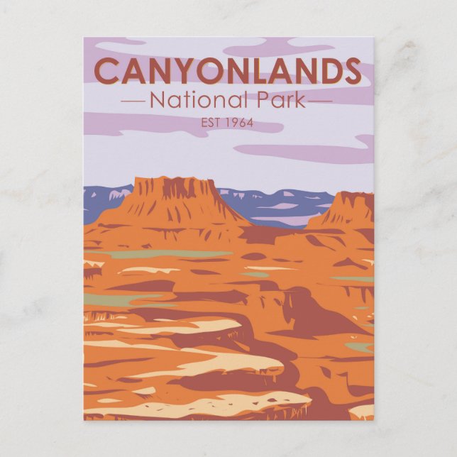 Canyonlands National Park Island In the Sky Retro Postcard (Front)