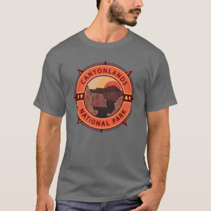 Canyonlands National Park Retro Compass Emblem T-Shirt