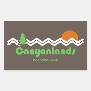 Canyonlands National Park Retro Rectangular Sticker