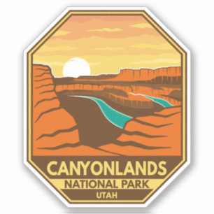 Canyonlands National Park Sunset Retro Emblem