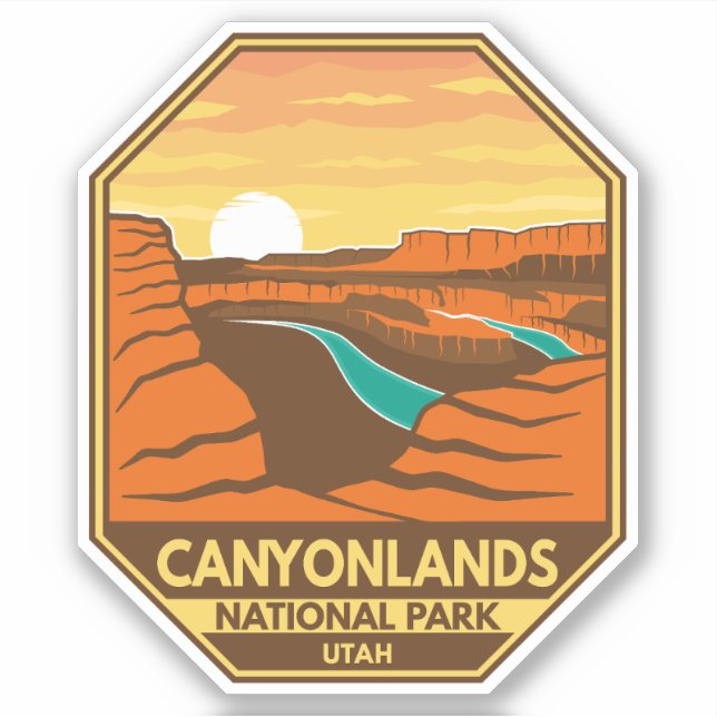 Canyonlands National Park Sunset Retro Emblem (Front)