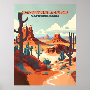 Canyonlands National Park Utah Desert Mountains Poster