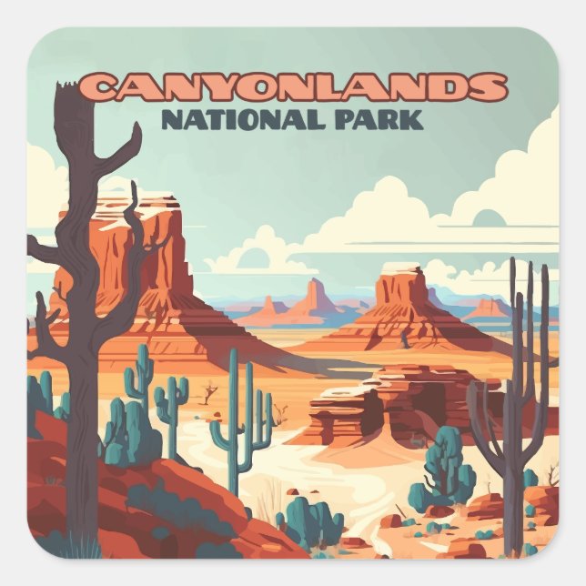 Canyonlands National Park Utah Desert Mountains Square Sticker (Front)