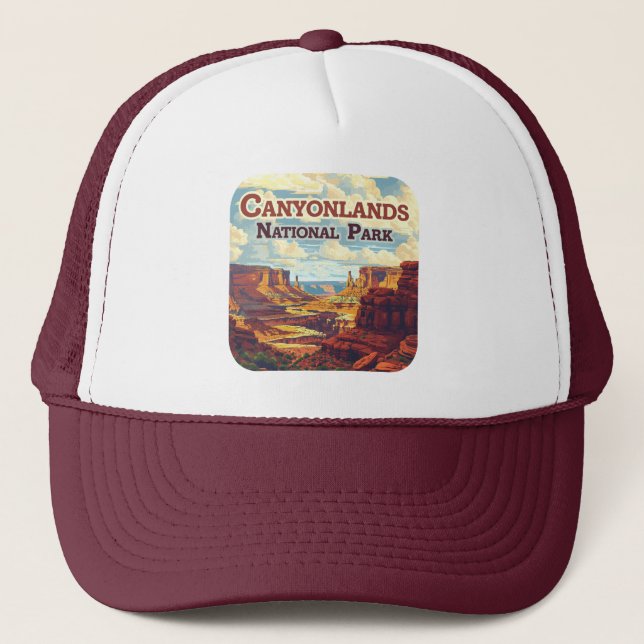 Canyonlands National Park Utah Moab Retro Trucker Hat (Front)