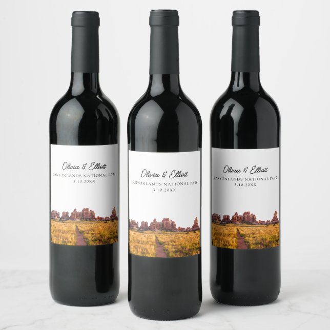 Canyonlands National Park Wedding Personalised Wine Label (Bottles)