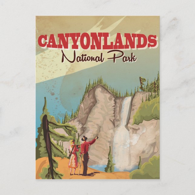 Canyonlands Vintage Travel Poster Postcard (Front)