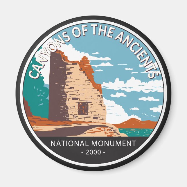 Canyons of the Ancients National Monument Circle Magnet (Front)