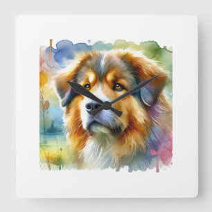 Cao da Serra de Aires Dog 070824AREF123 - Watercol Square Wall Clock