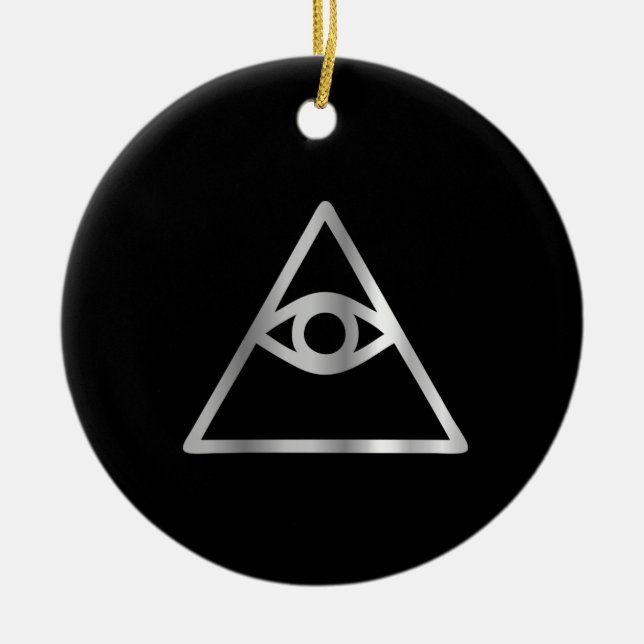 Cao dai Eye of Providence- Religious icon Ceramic Tree Decoration (Front)