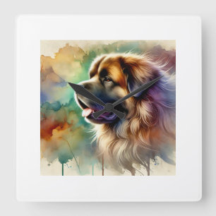 Cao de Castro Laboreiro 220824AREF145 - Watercolor Square Wall Clock