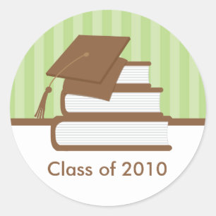 Cap and Books Graduation Address Label