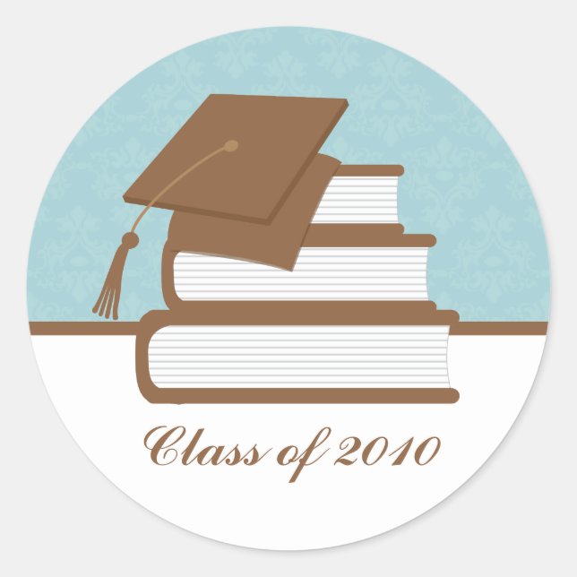 Cap and Books Graduation Address Label (Front)
