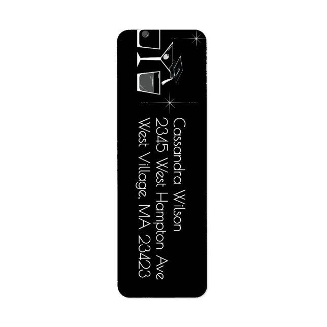 Cap and Cocktail Graduation Party Black (Front)