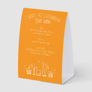 Cap and Cocktail Graduation Party Orange Bar Menu