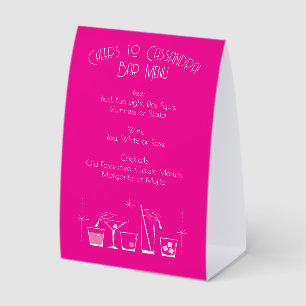 Cap and Cocktail Graduation Party Pink Bar Menu