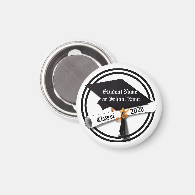 Cap and Diploma Class of 2026 Graduation Magnet (Front/Back)