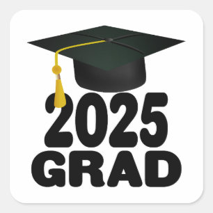 Cap and Tassel Class of 2025 Graduation  Square Sticker