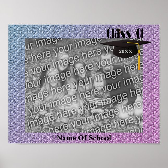 Cap And Tassel Graduation Frame Add Your Photo Poster (Front)