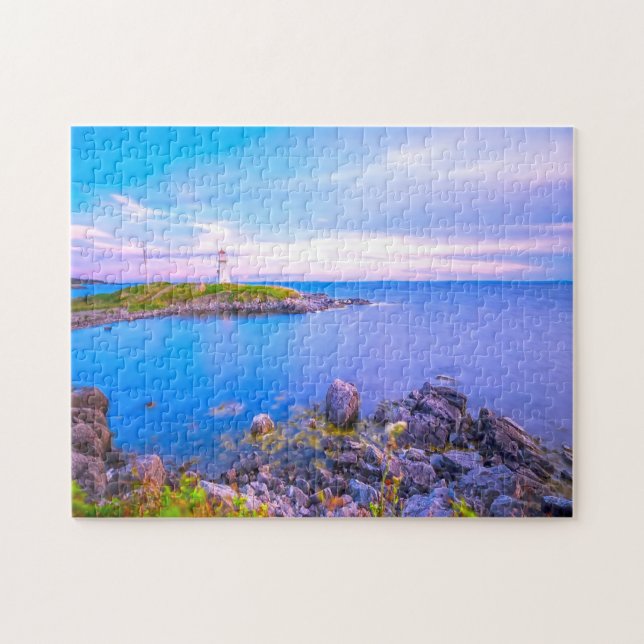 Cap Auget Lighthouse Nova Scotia. Jigsaw Puzzle (Horizontal)