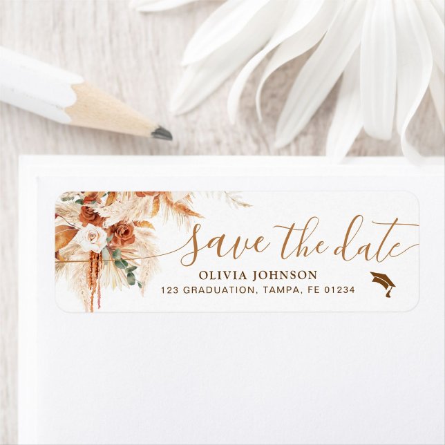 Cap Class of 2025 Save The Date Graduation Label  (Creator Uploaded)