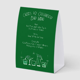 Cap Cocktail Graduation Party Dark Green Bar Menu