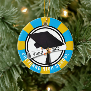 Cap Diploma Class of 2026 Photo Graduation Ceramic Tree Decoration