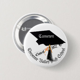 Cap Diploma Class of 2027 Graduation 6 Cm Round Badge