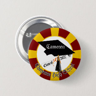 Cap Diploma Class of 2027 Graduation 6 Cm Round Badge