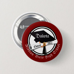 Cap Diploma Class of 2027 Graduation 6 Cm Round Badge