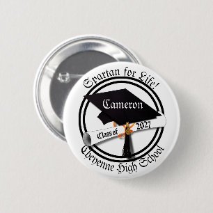 Cap Diploma Class of 2027 Graduation 6 Cm Round Badge