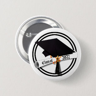 Cap Diploma Class of 2027 Graduation 6 Cm Round Badge