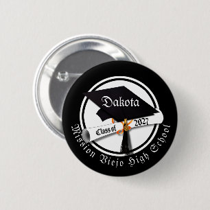 Cap Diploma Class of 2027 Graduation 6 Cm Round Badge
