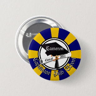 Cap Diploma Class of 2027 Graduation 6 Cm Round Badge