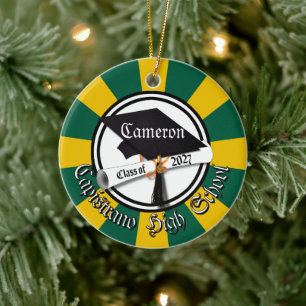 Cap Diploma Class of 2027 Photo Graduation Ceramic Tree Decoration