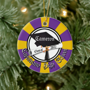 Cap Diploma Class of 2027 Photo Graduation Ceramic Tree Decoration