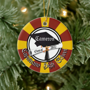 Cap Diploma Class of 2027 Photo Graduation Ceramic Tree Decoration