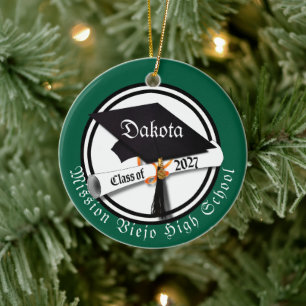 Cap Diploma Class of 2027 Photo Graduation Ceramic Tree Decoration