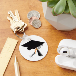 Cap Diploma Class of 2027 Photo Graduation Key Ring