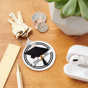Cap Diploma Class of 2027 Photo Graduation Key Ring