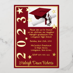 Cap, Diploma, & Stars, Cardinal Red Graduation